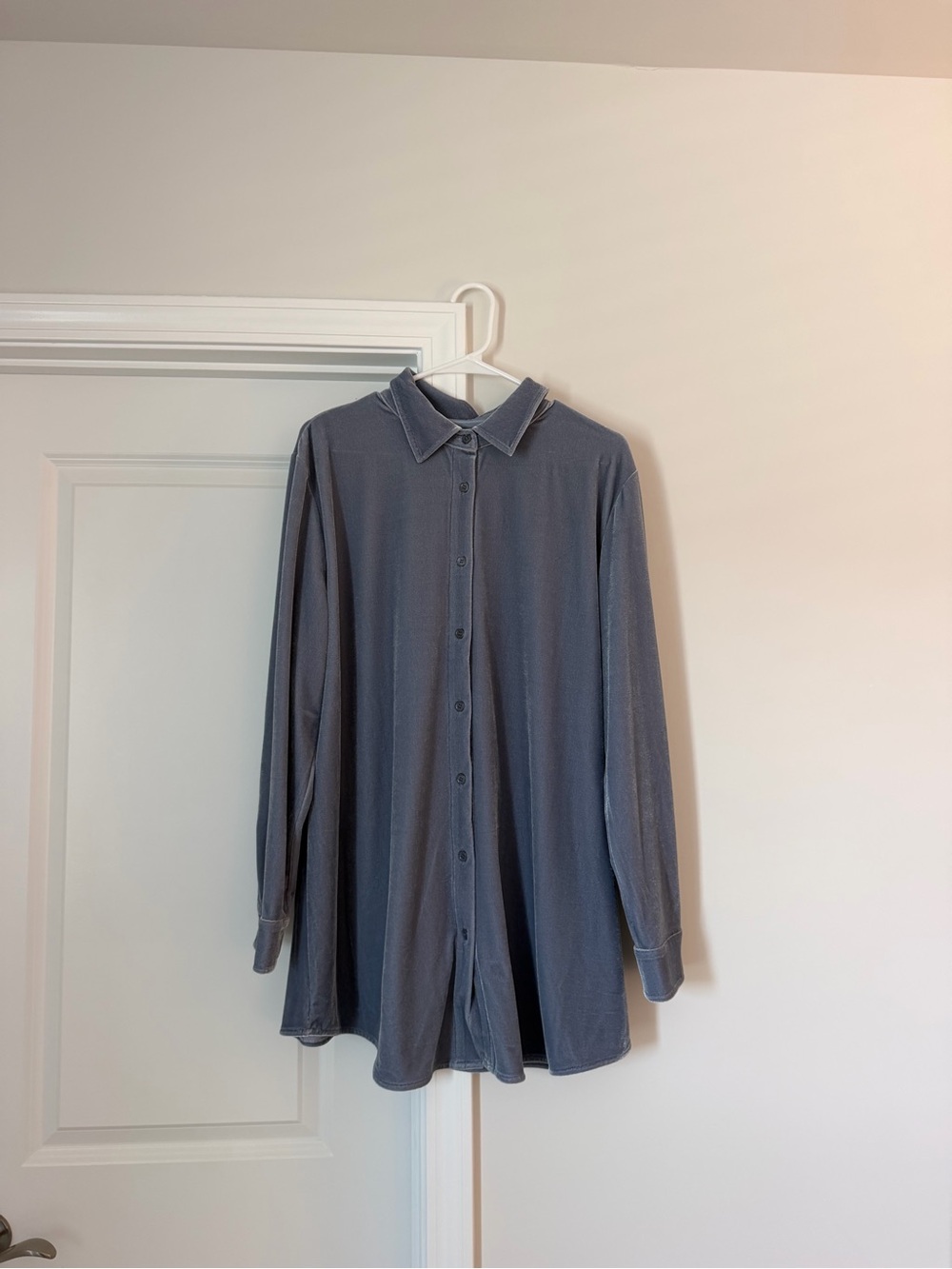 Soft Surroundings Slate Blue Long-Sleeve Tunic Shirt